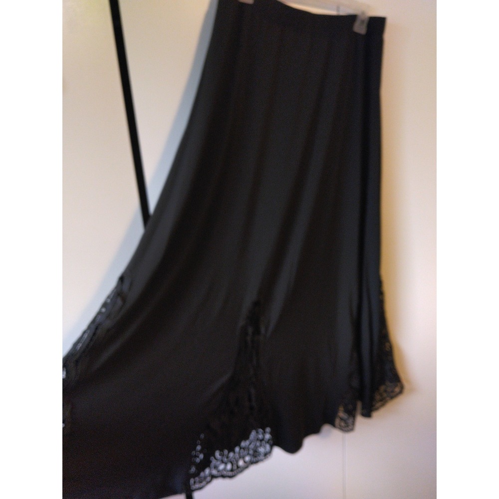 Womens Crochet Details Maxi Skirt Size 14 Fits L/XL Whimsigoth Boho Flowy Witchy